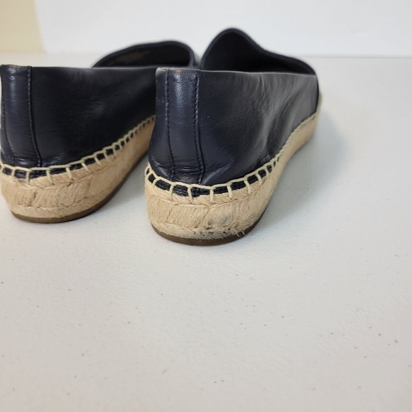 Tory Burch US Nappa Leather Espadrille Flat Shoes Navy Blue Travel SEE SIZE NOTE - Picture 7 of 13